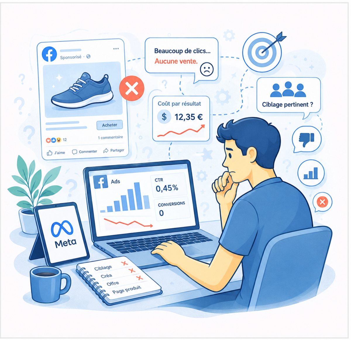 Pourquoi tes publicités Facebook/Meta ne convertissent pas