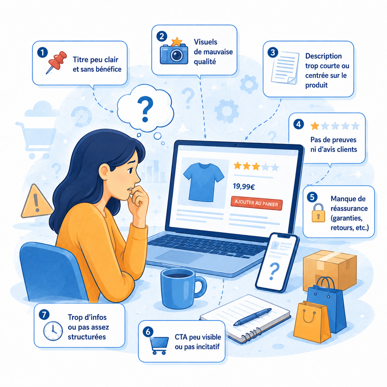 Les 7 erreurs qui tuent ta page produit