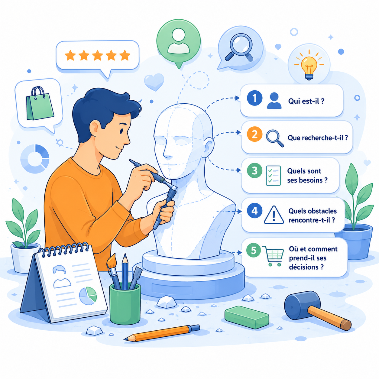 Comment définir son client idéal en 5 questions (guide pour débutant)